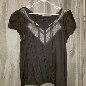 American Eagle charcoal grey blouse